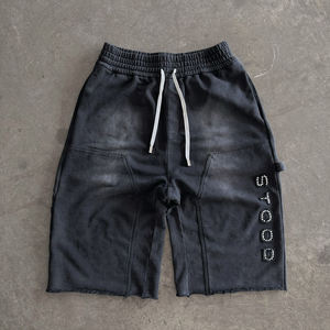 High End Heavyweight Vintage <b>Shorts</b> Luxury Streetwear Retro Athletic Fit Sun Faded Effect Custom Embroidery OEM Manufacturer - Product Image 2