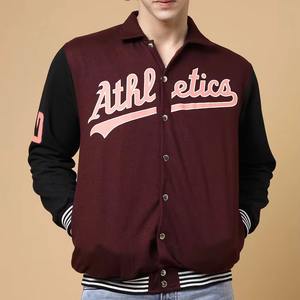 Veste de baseball pour homme en tissu de laine à manches longues, col montant, style streetwear, taille standard, idéale pour l'hiver - Product Image 1