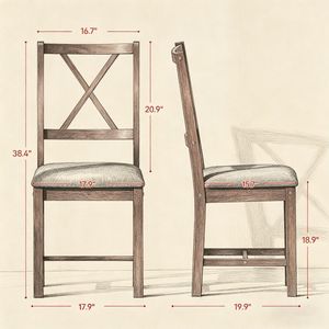 "Farmhouse Solid Wood <b>Dining</b> <b>Chairs</b> (4 Pcs)-Living Room & Bar Furniture" - Product Image 2