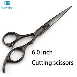 Ciseaux de barbier professionnels noir mat en acier inoxydable 440C avec logo personnalisé, ciseaux de coupe de cheveux à bord tranchant, ciseaux de salon - Product Image 4