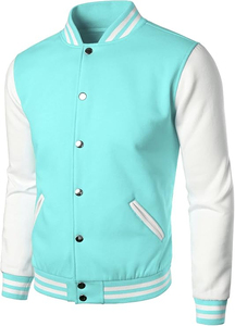 <b>Top</b> Best Quality Unisex Varsity Baseball Jacket 100% Wool Stand Collar Geometric Pattern Custom Logo Printing - Product Image 3