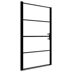 Puerta de Ducha de Vidrio Templado Negro de 39.4"x70.1" con Diseño Esmerilado - Product Image 2