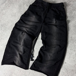 <b>Men</b> <b>Baggy</b> Sweatpants Rhinestone 100% Cotton Heavyweight Streetwear <b>Joggers</b> Casual Pants Custom Logo - Product Image 1