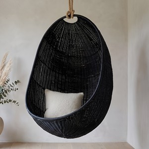Woven rattan <b>swing</b> chair circular hanging chairs wholesale supply furniture for <b>patio</b> home decor - Product Image 6