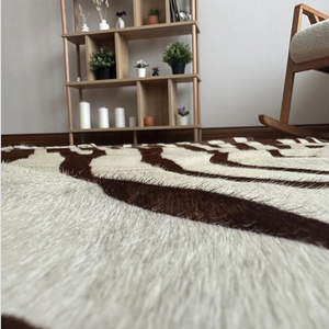 Tapis en cuir de vache véritable à poils, imprimé zèbre et tigre, peau de vache naturelle, tapis en cuir véritable, imprimé animal, décoration de salon, vente en gros - Product Image 6