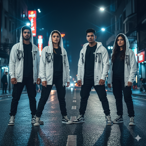 REXFIT SPORTS Sudaderas con Capucha y Cremallera para Hombre, Tallas Grandes, Estilo Urbano, Lavado Ácido Desgastado, Hombro Caído, Casual - Product Image 1