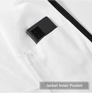 Men’s Performance <b>White</b> and Black Contrast Tech <b>Tracksuit</b> – Premium Two-Piece Athletic Set Featuring Full-Zip Hooded - Product Image 5