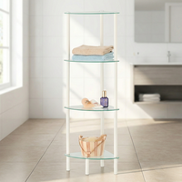 Étagère d'angle triangulaire moderne en métal chromé triple niveau pour salle de bain, rangement domestique, durable et peu encombrante