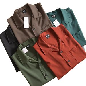 Camisas de cuello cubano de algodón para hombres, venta al por mayor, suministro B2B, camisas de cuello cubano de algodón 100% para hombres, camisas elegantes teñidas de Color sólido - Product Image 1