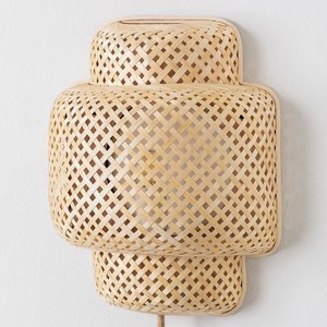 Cheap price decorative bamboo <b>sconces</b> hand woven wall mounted bracket <b>light</b> lamp shade <b>sconce</b> - Product Image 3