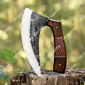 มีดตัดพิซซ่าทำมือจากเหล็กกล้าไร้สนิม มีดเชฟอูลู มีดทำมือจากอลาสก้า เหมาะสำหรับงานตัดในครัวทุกวัน มีดคุณภาพเยี่ยม OEM - Product Image 4