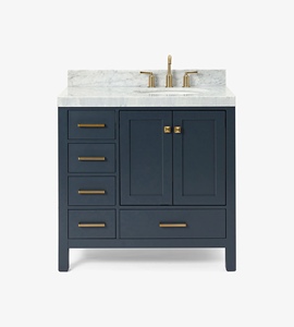 Gabinete de Baño Moderno Abigail OEM de 36 Pulgadas con Lavabo a la Derecha y 7 Opciones de Acabado, Directo de Fábrica en Vietnam - Product Image 1