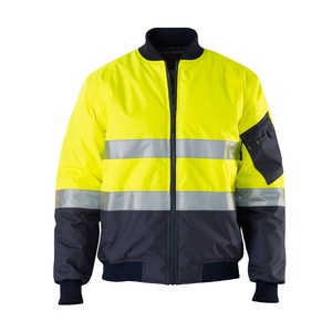 Reflective Fluorescent Hi-Vis <b>Waterproof</b> LED Flash Polyester Breathable Safety <b>Jacket</b> for Men's Construction Workwear Custom - Product Image 1