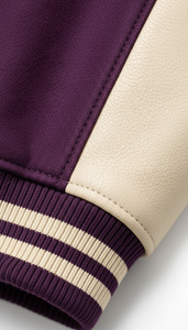 Winter Hooded Eco-Friendly American Style Cotton Fleece Contrast Sleeves Varsity <b>Jacket</b> Front Logo-Wholesale Premium Clothing - Product Image 4