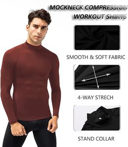 Men's Compression Long Sleeve Performance Shirt Premium Quick Dry Compression Base <b>Layer</b> <b>Top</b> Men's Athletic Compression Training - Product Image 5
