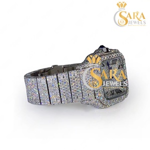 Reloj de Lujo Sara Jewels con Cronógrafo, Diamantes Moissanite, Esfera Cuadrada, Estilo Hip Hop, Correa de Acero Inoxidable, Nuevo - Product Image 3