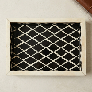 Bandeja Rectangular Hecha a Mano con Incrustaciones de Resina, Diseño Marroquí, Bandeja Decorativa para Servir, para Mesa de Centro, Tocador y Otomanas - Product Image 3