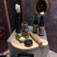 Miniature 1:12 sorcière atelier meubles bois et papier bricolage jouets pour maison de poupée décor pour sorcière thème décorations