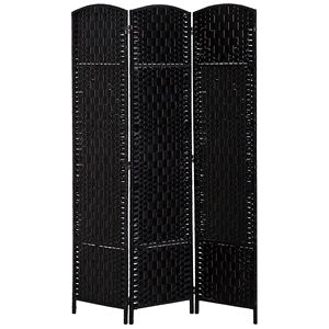 Portable 6FT Tall 3-Panel <b>Folding</b> Privacy <b>Screen</b> Wicker Weave Room Divider for Bedroom Home Office Partition Wall for Home - Product Image 1