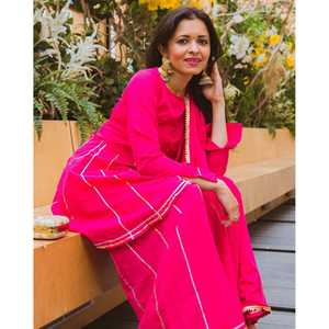 ชุดสูทผ้าซาตินสีชมพูทับทิม-ไซส์ XS - Product Image 3