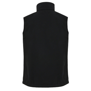 Women <b>Black</b> Sleeveless <b>Vest</b> Stand Collar Zipper Closure Windproof Outerwear Regular Length Solid Color Woven Fabric - Product Image 3