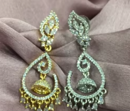 Boucles d'oreilles CZ polonaises en or et en argent de la meilleure qualité avec un design élégant, parfaites pour les mariages et les fêtes pour femmes et filles - Product Image 2