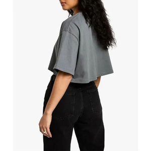 Wholesale New Arrival Women's <b>Crop</b> <b>Top</b> Short Sleeve O Neck Cotton Casual Fashion Streetwear Breathable Comfortable Daily Wear - Product Image 6