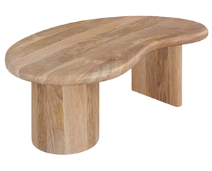 Sculptural Base Solid Mango Wooden Irregular Shape Curve Top Natural TC Finish Latest Modern Wooden Living Room <b>Coffee</b> <b>Table</b> - Product Image 4