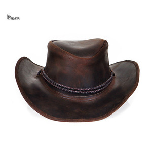 Sombrero de Vaquero de Cuero Relevo, Nuevo y Elegante, Hecho a Medida, con Correa Ajustable, Unisex, Color Sólido, para Exteriores, de Ala Ancha para Adultos - Product Image 4