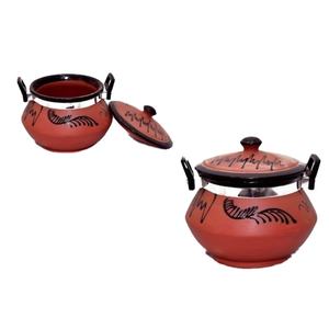 Recipiente Redondo de Terracota Esmaltada, Ecológico, Hecho a Mano, Apto para Congelador, Duradero, Marca SwamiG TradeX - Product Image 1