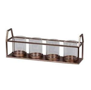 Bougeoir de décoration de table de la plus haute qualité à bas prix et au meilleur prix Verre nickelé 3 bougeoir de cheminée en verre - Product Image 2