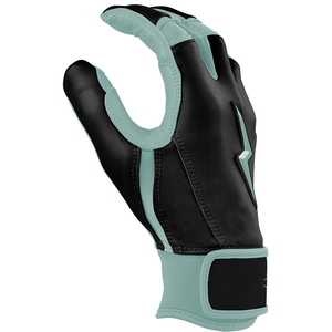 Full Finger <b>Baseball</b> <b>Gloves</b> Pitcher Black Mint Green Lightning Design Nylon Material Breathable Non-Slip Hook Loop Closure - Product Image 3
