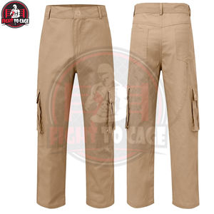 Pantalon cargo à cordon de serrage, coupe droite, multi-poches, couleur unie, décontracté, en toile légère, design unique, pour toutes les saisons - Product Image 2