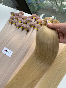 Extensiones de cabello humano de punta plana Cabello crudo vietnamita dibujado doble 100g Onda natural Longitud estirada Todos los colores y toda la longitud - Product Image 4