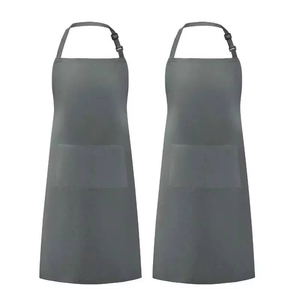Delantal de Chef para Hombre de Lona de Algodón Premium de 280 GSM, Color Gris, Correa Ajustable para el Cuello, Bolsillo Frontal, Bordado Personalizado, Impresión en Pantalla, DTF, DTG, HTV - Product Image 1
