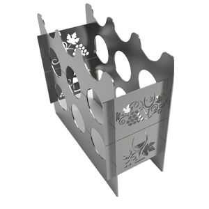 Exclusivo Estante Metálico Plegable para 9 Botellas de Vino, Soporte de Mesa para Vino, Accesorio de Almacenamiento y Exhibición para Bar en Casa, a un Precio Razonable - Product Image 1