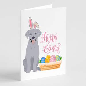 Silver Labrador Retriever Whimsical <b>Easter</b> Greeting <b>Cards</b> <b>Pack</b> of 8 A7 Size 5x7 Blank Note <b>Cards</b> with Envelopes - Product Image 1