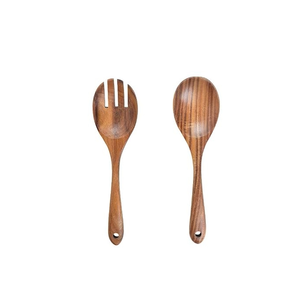Ensemble de Cuillères à Salade en Bois, Design Minimaliste, Finition Mate, Couverts Durables pour la Restauration, Cuillère à Salade, Ustensile de Cuisine - Product Image 1