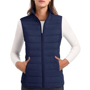 Gilet matelassé compressible pour femmes Service OEM Vente en gros de coupe-vent en coton de style simple léger et résistant à l'eau - Product Image 4