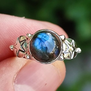 <b>Labradorite</b> Bezel Setting <b>Ring</b> 925 Sterling Silver Handmade Boho Grey Statement Natural Gemstone Wedding Party Jewelry Women - Product Image 2