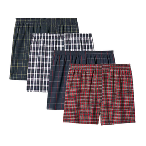 Ropa Interior Masculina Casual al por Mayor, Calzoncillos Boxer para Hombre con Estampado a Cuadros, Talla Grande, Algodón Puro, Ropa Interior Masculina Holgada - Product Image 3