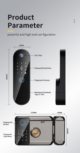 Cerradura inteligente para exteriores impermeable IP65 de doble cara Tuya con cámara, videoportero y resistencia a altas temperaturas. - Product Image 5