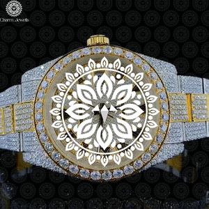 Montre mécanique en acier inoxydable Charm, boîtier de 40 mm, verre analogique, pour homme, luxe, vintage, hip-hop, résistante aux chocs, 10 bars, date automatique, fonction push - Product Image 4