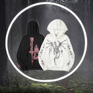 เสื้อแจ็คเก็ตฮู้ดดี้ลำลองผู้ชาย พิมพ์ลายการ์ตูนมังกรสไตล์วินเทจ ซิปหน้า ผ้าเดนิมฟอกสี 100% ผ้าฝ้าย - Product Image 4