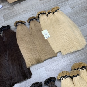 Kératine pré-collée I-Tip Cuticule Aligner Ombre Blond Brun Clair Extensions Vietnamiennes Straight Wave Curl Styles Raw Human Bundle - Product Image 2