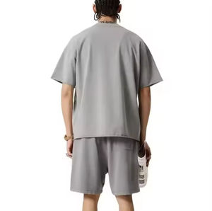 Camiseta de Hombre con Hombros Caídos y Estampado Acid Wash de Alta Calidad 2026, Conjunto de Camiseta y Pantalones Cortos para Hombre, Personalizados con Serigrafía para Verano - Product Image 6