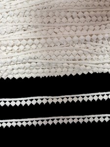 Ruban en coton blanc à bordure diamantée, motif géométrique fantaisie, idéal pour la couture, la décoration intérieure, les vêtements et les loisirs créatifs - Grande Vente - Product Image 5