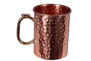 Mug en cuivre martelé artisanal avec poignée robuste, vaisselle en cuivre pur de qualité supérieure, Moscow Mule - Product Image 3