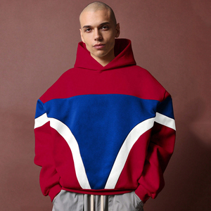 Sudadera con Capucha Oversize Premium Color Block con Cordón Ajustable para Deporte y Ocio, Estilo Urbano, Unisex, para Otoño e Invierno - Product Image 1
