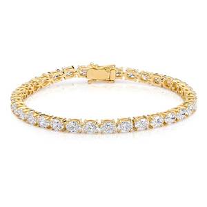 Pulsera de tenis ovalada de oro de 14K con diamantes cultivados en laboratorio, 8.2 CT, chapada en rodio, certificada por IGI, joyería fina de lujo de moda - Product Image 3